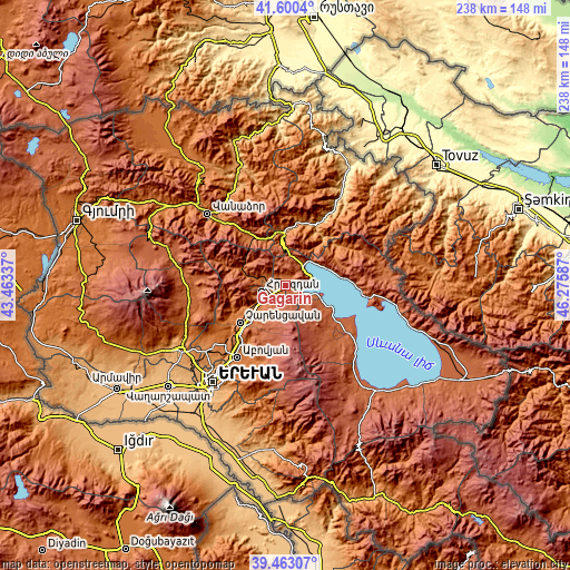 Topographic map of Gagarin