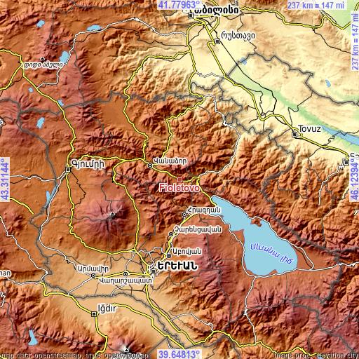 Topographic map of Fioletovo