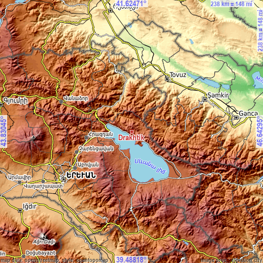 Topographic map of Drakhtik