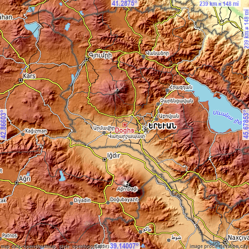Topographic map of Doghs
