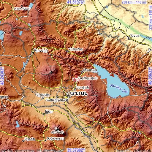 Topographic map of Bjni