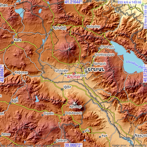 Topographic map of Artimet