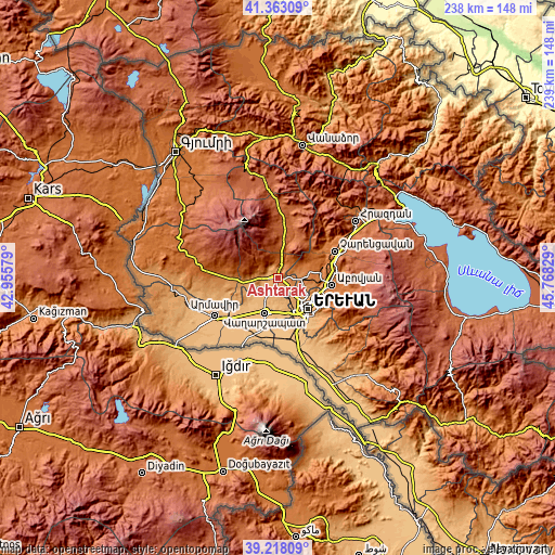Topographic map of Ashtarak