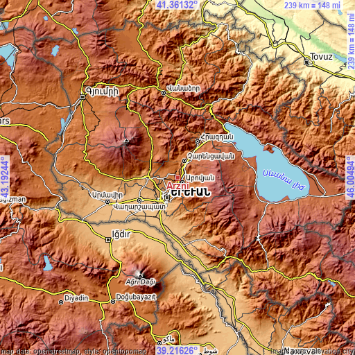 Topographic map of Arzni