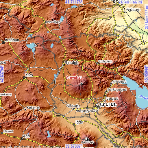 Topographic map of Arevshat