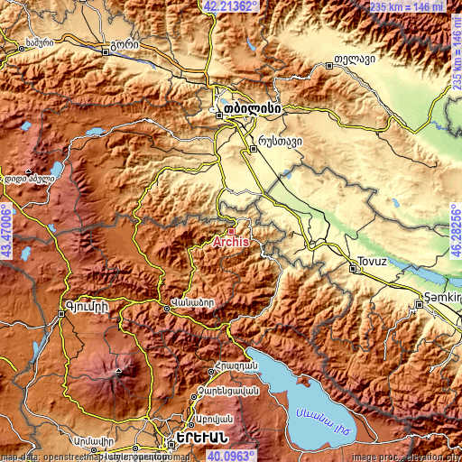 Topographic map of Archis