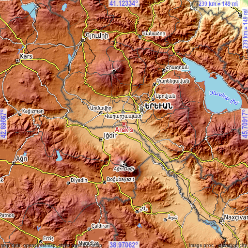 Topographic map of Arak’s