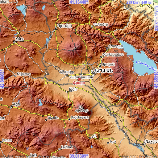 Topographic map of Apaga
