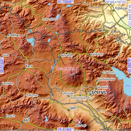 Topographic map of Anushavan