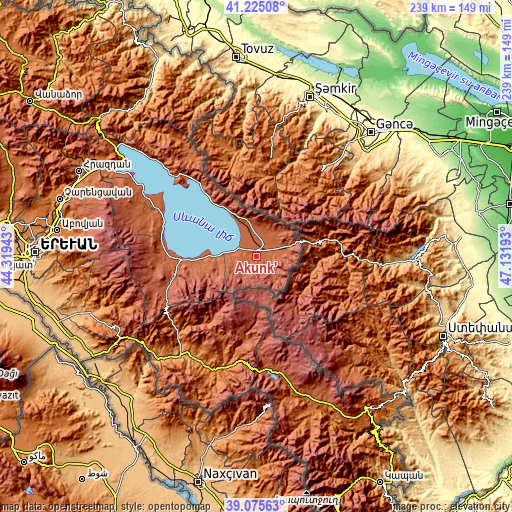 Topographic map of Akunk’