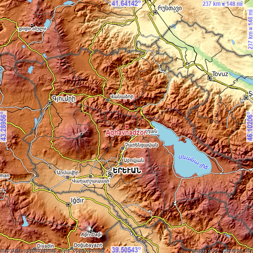 Topographic map of Aghavnadzor