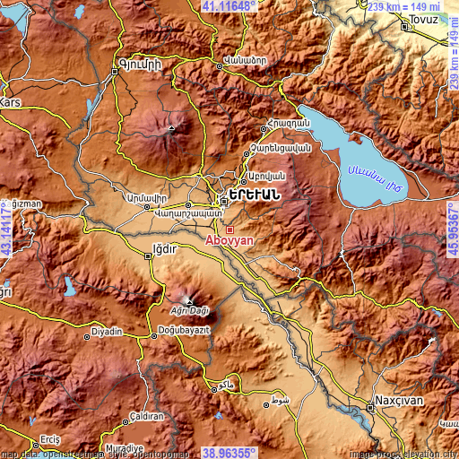 Topographic map of Abovyan
