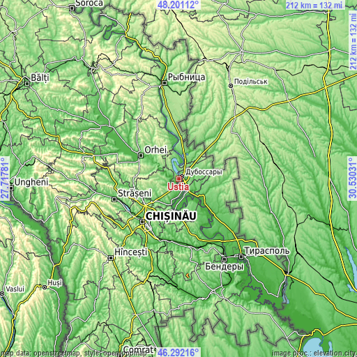Topographic map of Ustia