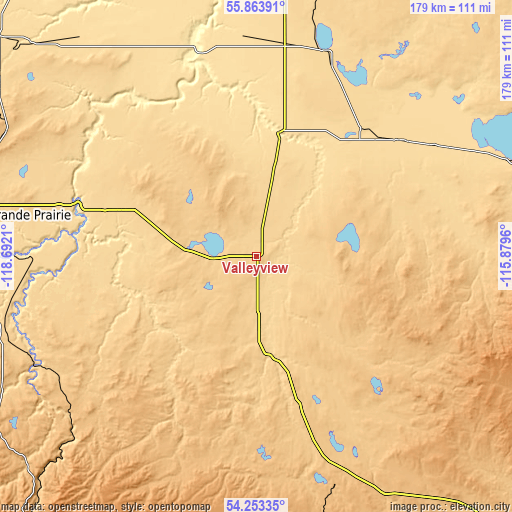 Topographic map of Valleyview