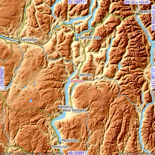 Topographic map of Vernon