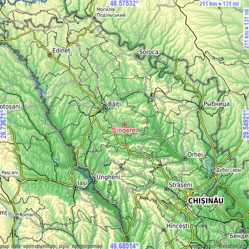 Topographic map of Sîngerei