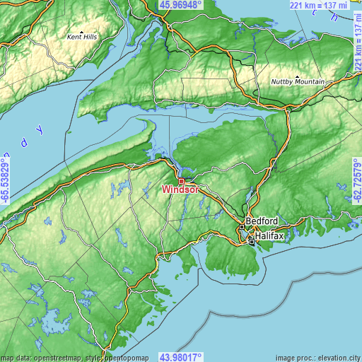Topographic map of Windsor