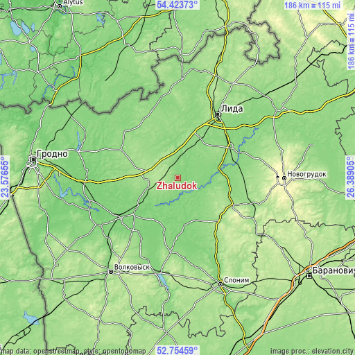 Topographic map of Zhaludok