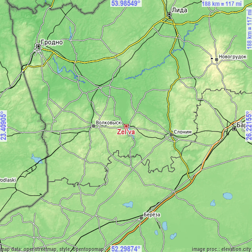 Topographic map of Zel’va