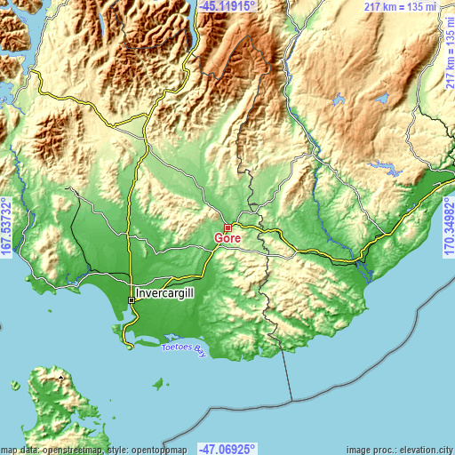 Topographic map of Gore