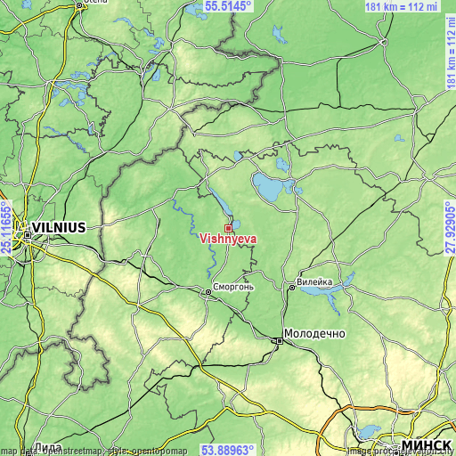 Topographic map of Vishnyeva