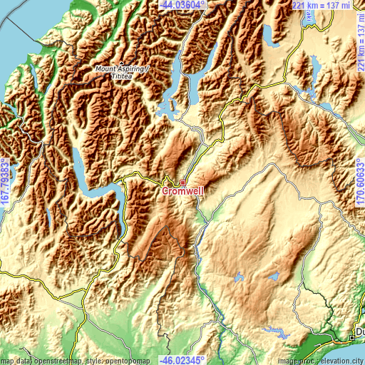 Topographic map of Cromwell