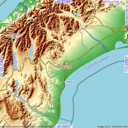 Topographic map of Geraldine