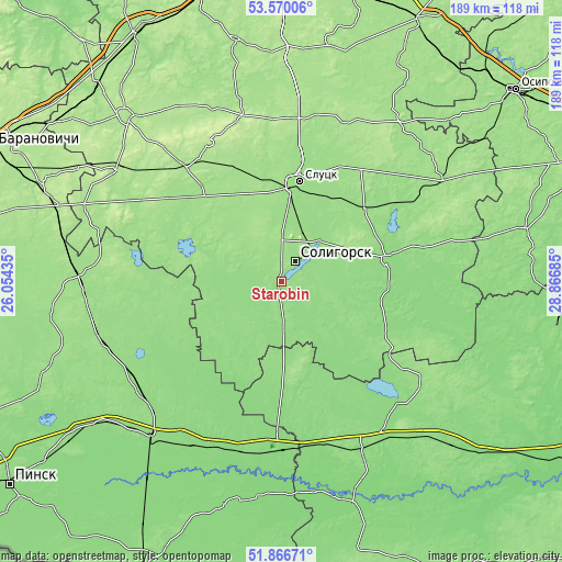 Topographic map of Starobin