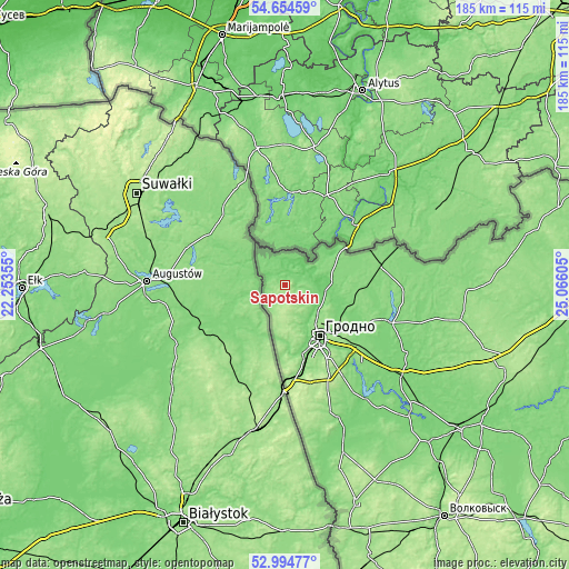 Topographic map of Sapotskin