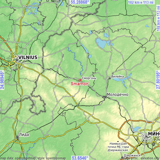 Topographic map of Smarhon’