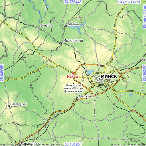 Topographic map of Rakaw