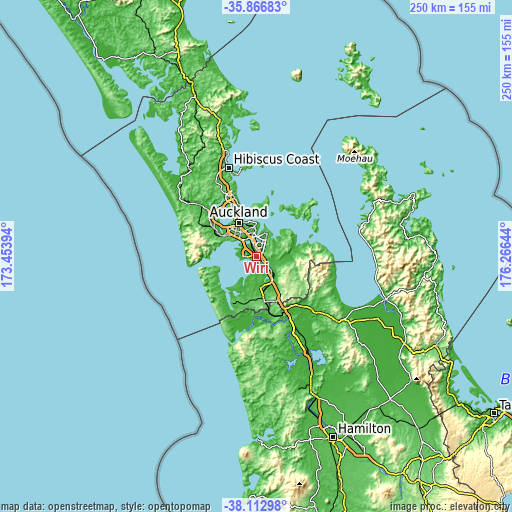 Topographic map of Wiri