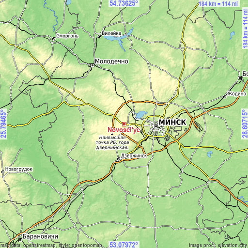 Topographic map of Novosel’ye