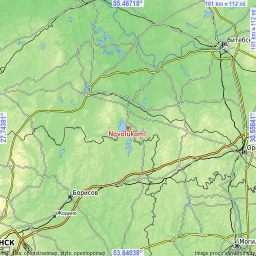 Topographic map of Novolukoml’