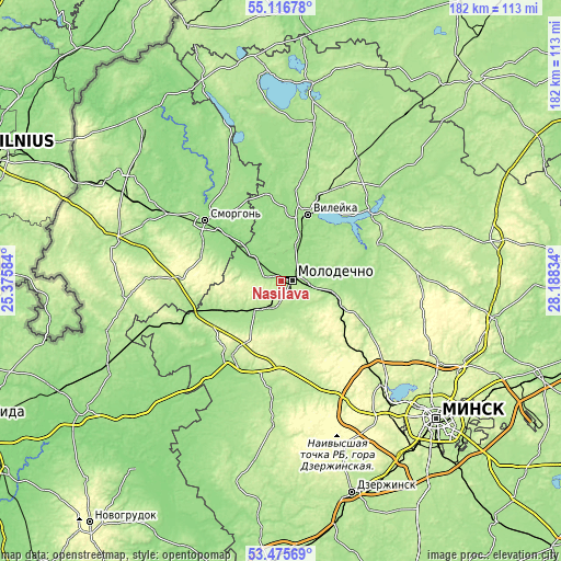 Topographic map of Nasilava