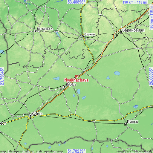 Topographic map of Nyakhachava