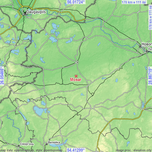 Topographic map of Mosar