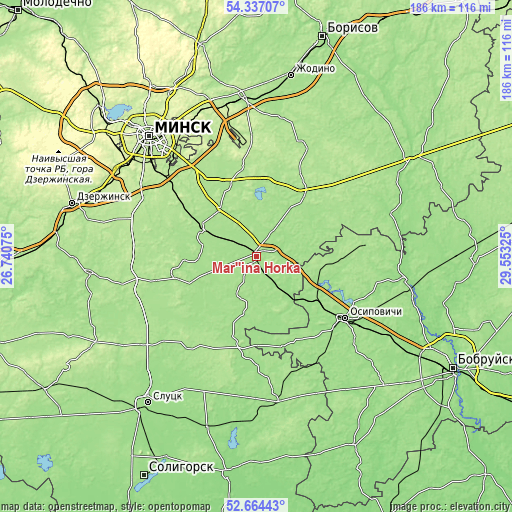 Topographic map of Mar’’ina Horka