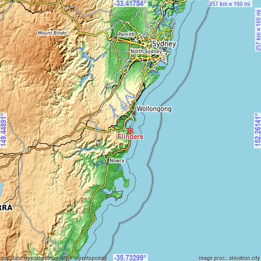 Topographic map of Flinders