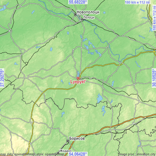 Topographic map of Lyepyel’