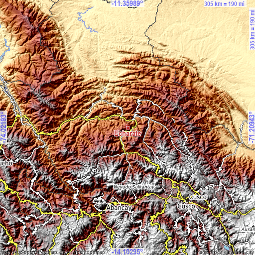 Topographic map of Echarate