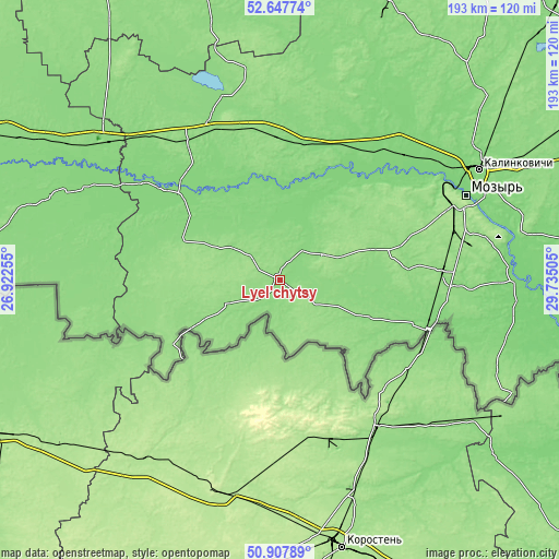 Topographic map of Lyel’chytsy