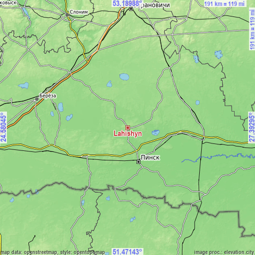 Topographic map of Lahishyn