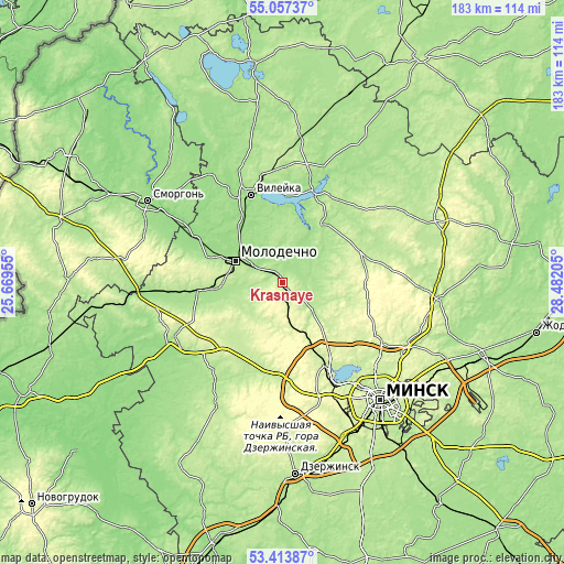 Topographic map of Krasnaye