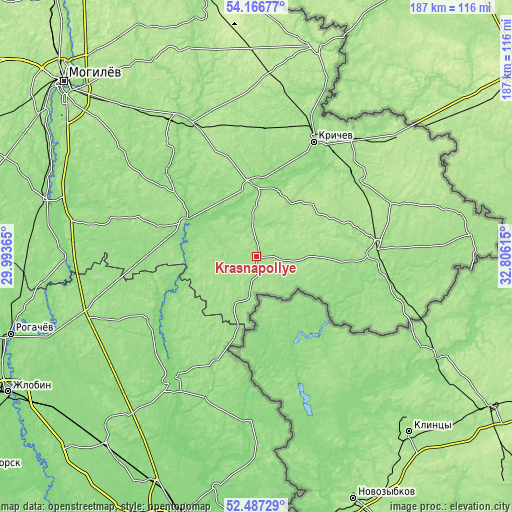 Topographic map of Krasnapollye