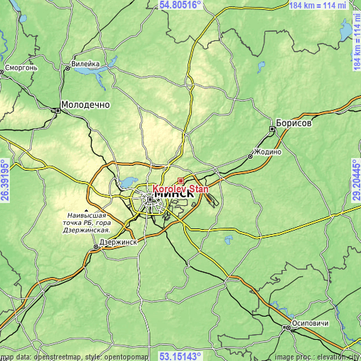 Topographic map of Korolëv Stan