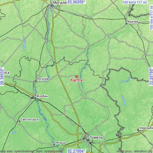 Topographic map of Karma