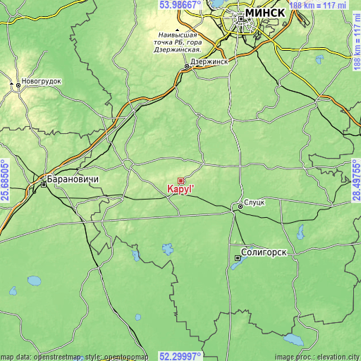 Topographic map of Kapyl’