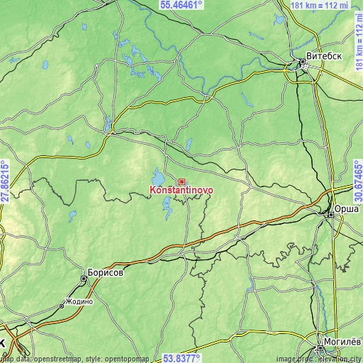 Topographic map of Konstantinovo