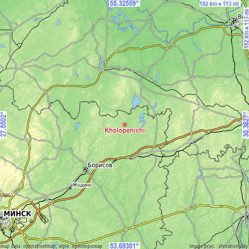 Topographic map of Kholopenichi